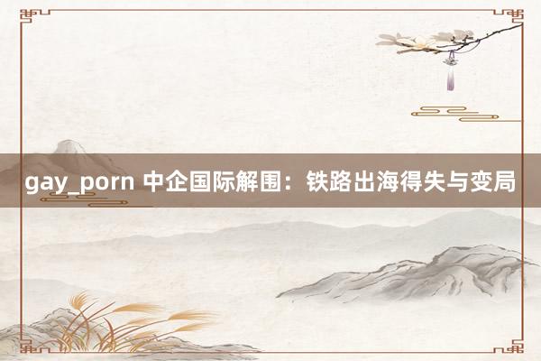 gay_porn 中企国际解围：铁路出海得失与变局