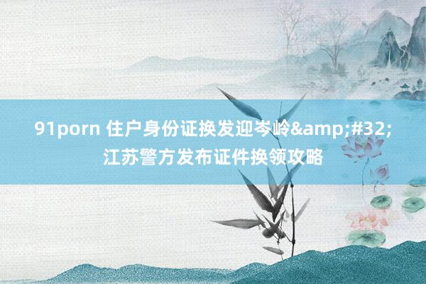 91porn 住户身份证换发迎岑岭&#32;江苏警方发布证件换领攻略