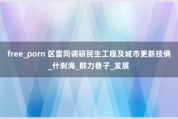 free_porn 区雷同调研民生工程及城市更新技俩_什刹海_群力巷子_发展