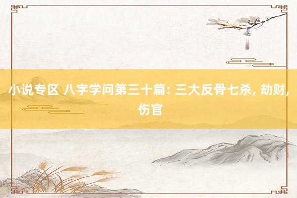 小说专区 八字学问第三十篇: 三大反骨七杀， 劫财， 伤官