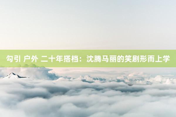勾引 户外 二十年搭档：沈腾马丽的笑剧形而上学